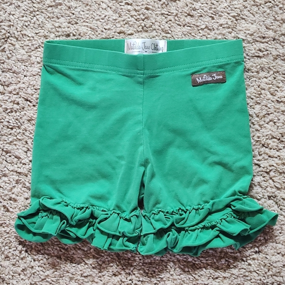 Matilda Jane girls ruffle shorties  Size  4 Color 💚 green - Picture 2 of 7